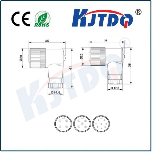 M12連接器 A型-現(xiàn)場接線式(組裝)系列 彎頭
