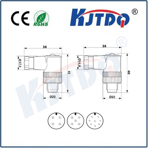 M12連接器 A型-現(xiàn)場接線式(組裝)系列 彎頭